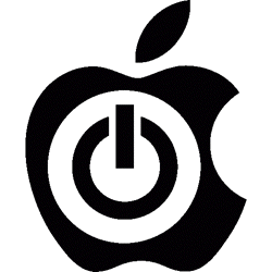apple-logo met uitknop